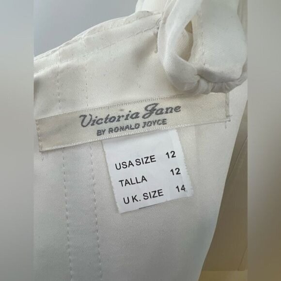 Victoria James Ronald Joyce white wedding dress with train size 12 - Picture 8 of 11